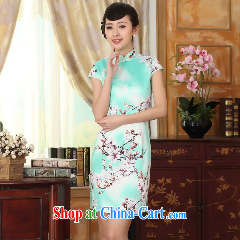 Find Sophie new summer female elegance Chinese qipao,Chinese, for the hard-pressed damask video thin short cheongsam as color 2XL, flexible employment, and shopping on the Internet