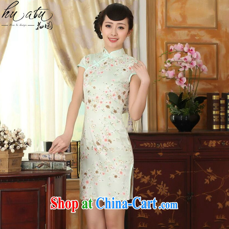 spend the summer new female cheongsam Chinese Chinese improved, for a tight silk floral graphics thin short cheongsam dress such as the color 2 XL, spend, and, shopping on the Internet