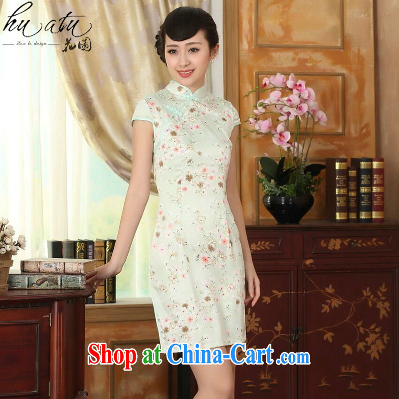 spend the summer new female cheongsam Chinese Chinese improved, for a tight silk floral graphics thin short cheongsam dress such as the color 2 XL, spend, and, shopping on the Internet