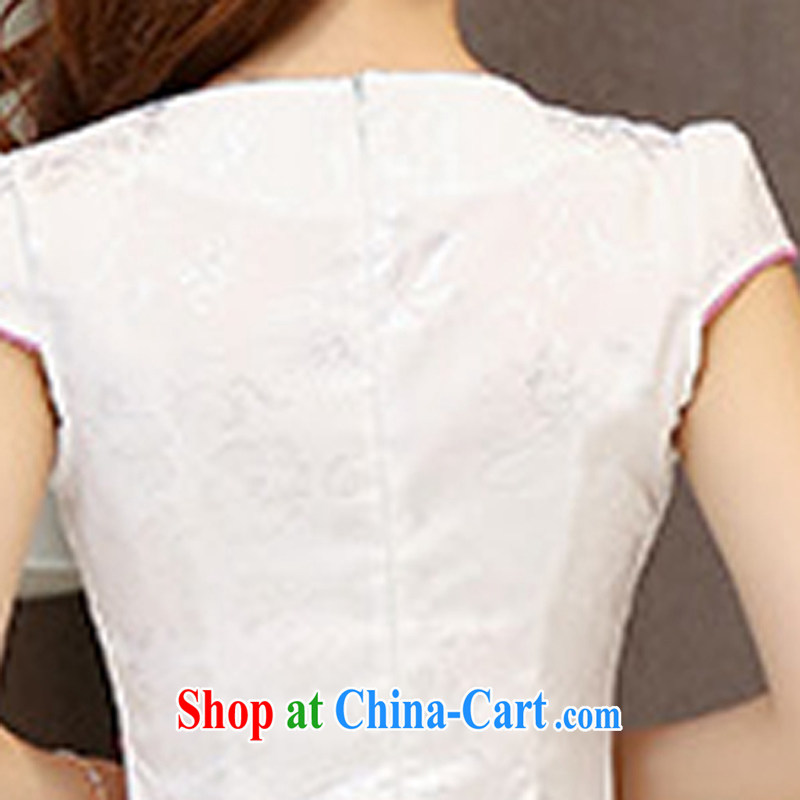 Hip Hop charm and Asia 2015 summer Korean beauty and stylish cotton short-sleeved retro Chinese qipao, long dresses, the Red Cross L charm, as well as Asia and (Charm Bali), online shopping