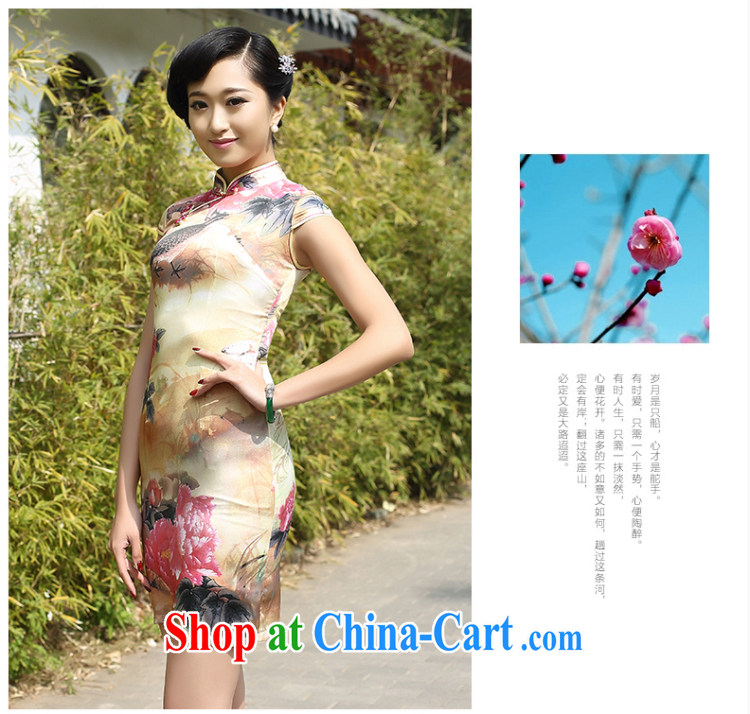 Shallow end China wind female retro fashion Silk Cheongsam dress heavy mulberry Silk Dresses AQE 8051 Map Color XXXL pictures, price, brand platters! Elections are good character, the national distribution, so why buy now enjoy more preferential! Health