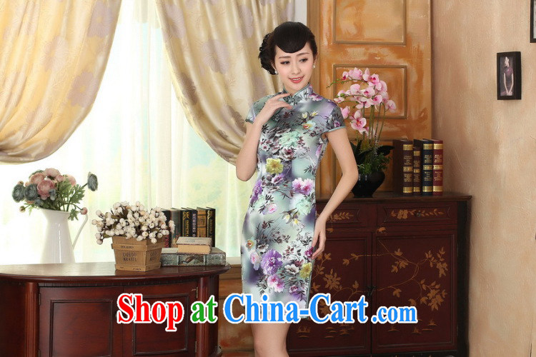 Bin Laden smoke female summer and autumn color Peony short-sleeved beauty, stretch the silk dresses retro Silk Cheongsam double Peony 2 XL pictures, price, brand platters! Elections are good character, the national distribution, so why buy now enjoy more preferential! Health