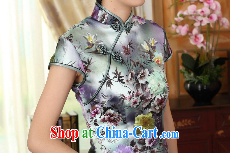 Take the female summer and autumn colored Peony short-sleeve beauty, stretch the silk dresses retro Silk Cheongsam double figure-color 2 XL pictures, price, brand platters! Elections are good character, the national distribution, so why buy now enjoy more preferential! Health