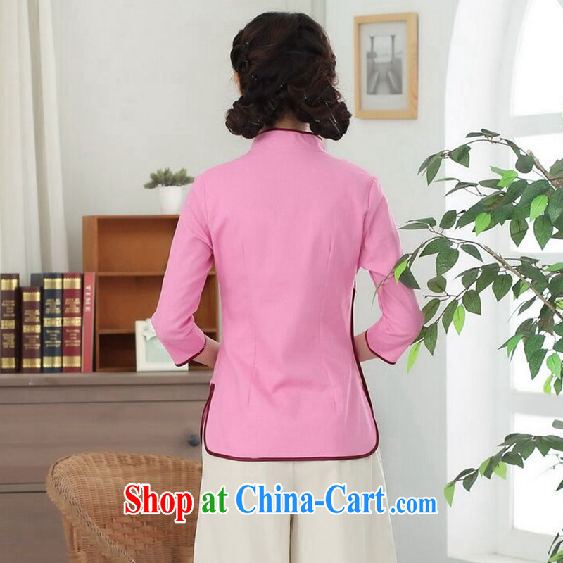 Find Sophie, Chinese Han-Yau Ma Tei cotton Chinese, for a tight literary Ethnic Wind blouses Tang is improved - D pink 2 XL, flexible employment, shopping on the Internet