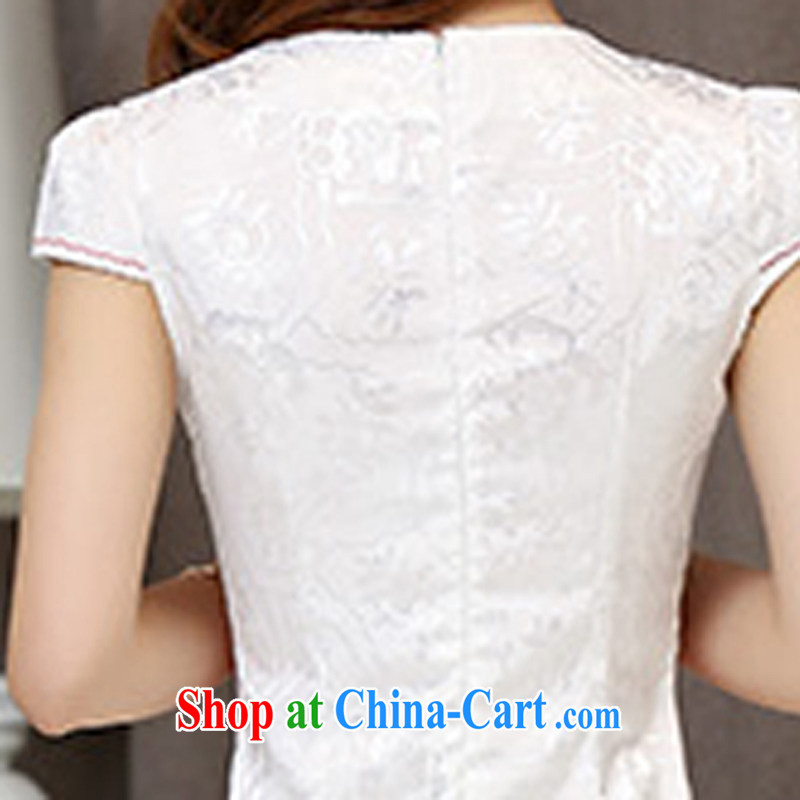 2015 summer edition Korea beauty and Stylish retro, short-sleeved Chinese qipao, long dresses White Red L charm, as well as Asia and (Charm Bali), online shopping