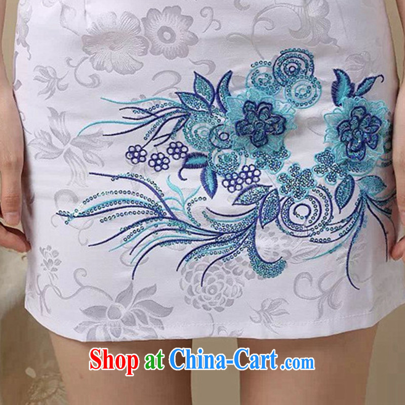 light at the embroidery embroidery and stylish summer dresses, Retro improved daily dresses, dresses AQE 0755 apricot XXL, light (at the end) QM, shopping on the Internet