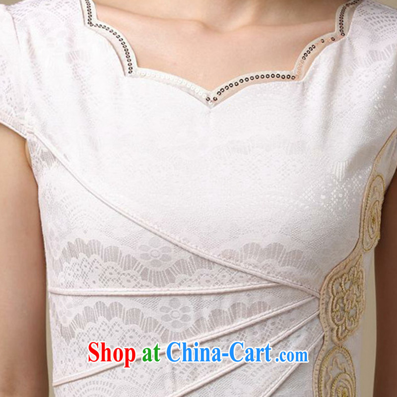 light at the Summer elegance beauty, short dresses retro improved daily cheongsam dress AQE 8168 apricot XXL, shallow end (QM), and, on-line shopping