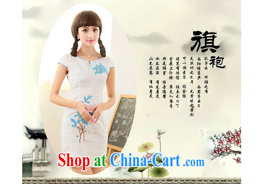 Sung Yang 2015 summer new Korean Beauty round-collar, adorned with bubble sleeves and delicate embroidered stylish retro improved short-sleeved qipao dresses red XXL pictures, price, brand platters! Elections are good character, the national distribution, so why buy now enjoy more preferential! Health