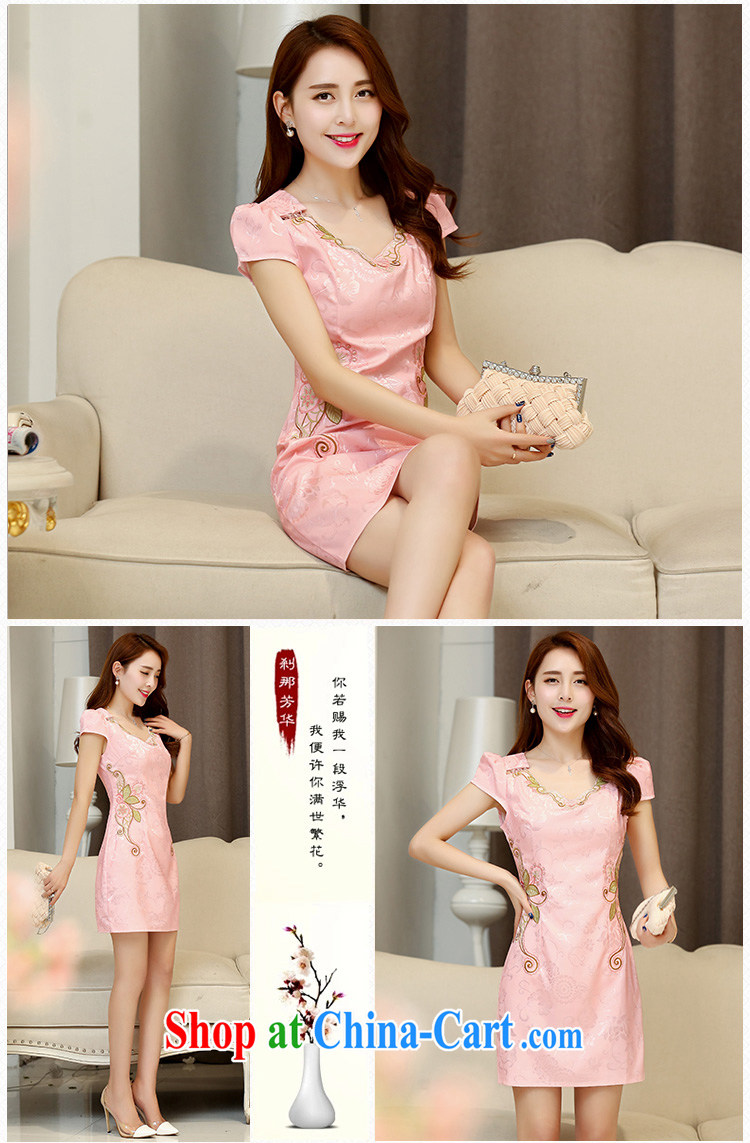 years no scratches on summer 2015 new embroidery cheongsam dress girls improved daily packages and short-sleeved-waist stamp dress dresses apricot XXL pictures, price, brand platters! Elections are good character, the national distribution, so why buy now enjoy more preferential! Health
