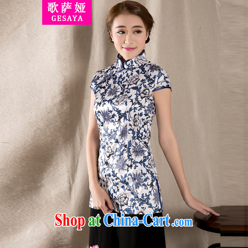 Song, Julia 2015 spring and summer with new Ethnic Wind Chinese improved cheongsam shirt cultivating cotton Ms. Yau Ma Tei Chinese XXL suit. The song, Julia (GESAYA), online shopping