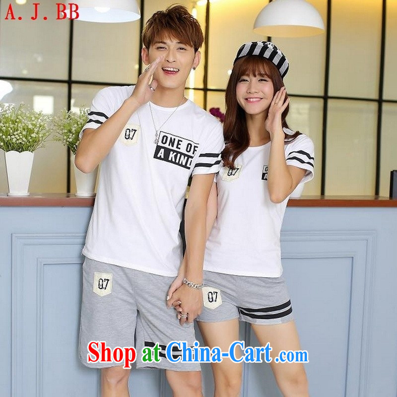 Black butterfly summer new Korean couples with short-sleeve T-shirt women in cultivating long Korean version with couples T-shirt white 2XL (the package), A . J . BB, shopping on the Internet
