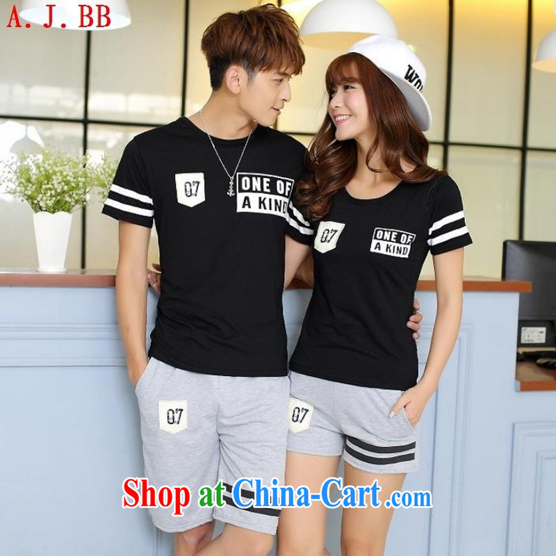 Black butterfly summer new Korean couples with short-sleeve T-shirt women in cultivating long Korean version with couples T-shirt white 2XL (the package), A . J . BB, shopping on the Internet