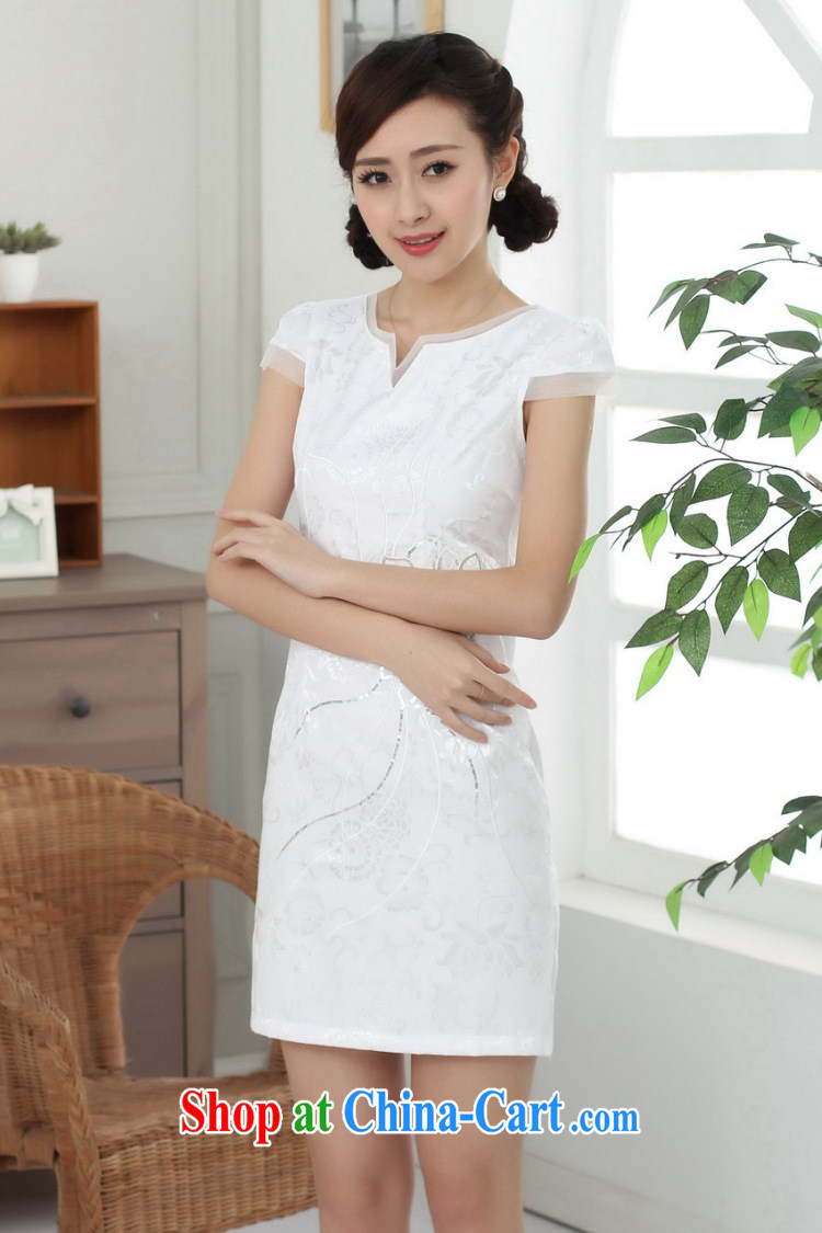 Bin Laden smoke-free summer cheongsam dress Tang with improved graphics thin short qipao cotton round-collar elegance short-sleeved dresses - A sky 2 XL pictures, price, brand platters! Elections are good character, the national distribution, so why buy now enjoy more preferential! Health