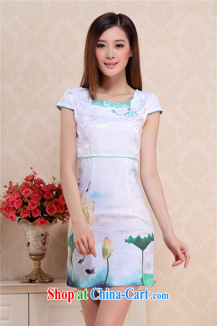 End very Stylish retro Lotus cheongsam dress 2015 summer day improved cheongsam AQE 0751 green XXL pictures, price, brand platters! Elections are good character, the national distribution, so why buy now enjoy more preferential! Health