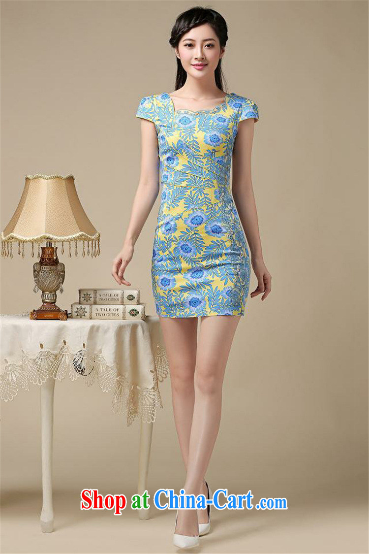 End very stylish floral short cheongsam retro improved daily Chinese female AQE 8215 green XXL pictures, price, brand platters! Elections are good character, the national distribution, so why buy now enjoy more preferential! Health