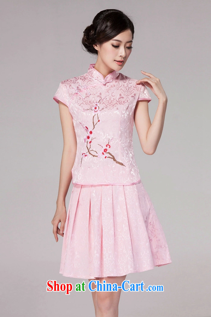 Song, Julia 2015 spring and summer new female Chinese qipao day dresses high-end retro style two-piece with pink XXL pictures, price, brand platters! Elections are good character, the national distribution, so why buy now enjoy more preferential! Health