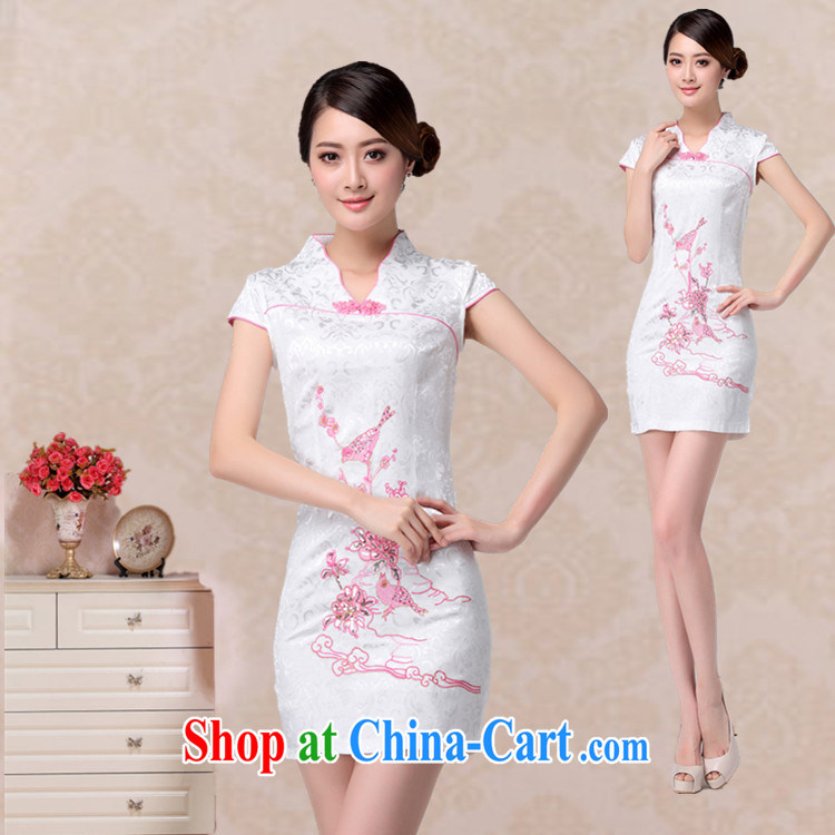 light at the Summer beauty and stylish bird embroidery cheongsam short-sleeved retro improved daily Chinese qipao AQE 637 blue XXL pictures, price, brand platters! Elections are good character, the national distribution, so why buy now enjoy more preferential! Health