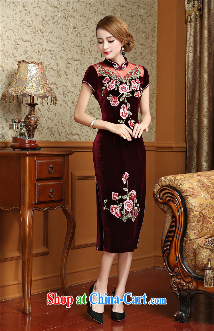 Light Kim velvet cheongsam dress, long, short-sleeved wedding dress retro toast AQE serving 025 wine red XXXL pictures, price, brand platters! Elections are good character, the national distribution, so why buy now enjoy more preferential! Health