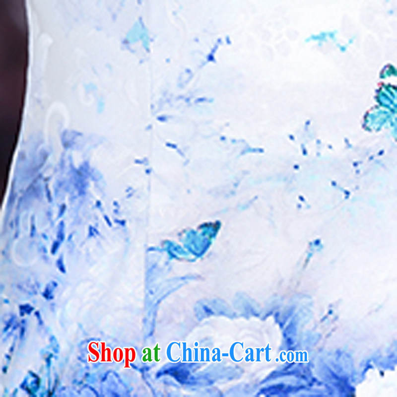 2015 new, fancy Daily High jacquard cotton robes (Spring/Summer retro fashion beauty cheongsam dress girls 5931 green XXL, Elizabeth Gil (SHAJINI), online shopping