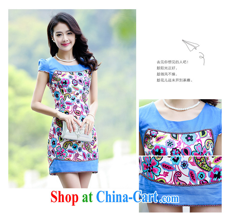 2015 new stretch cotton Ma dresses retro beauty everyday dresses skirts summer fashion to dress 5935 blue flower XXL pictures, price, brand platters! Elections are good character, the national distribution, so why buy now enjoy more preferential! Health