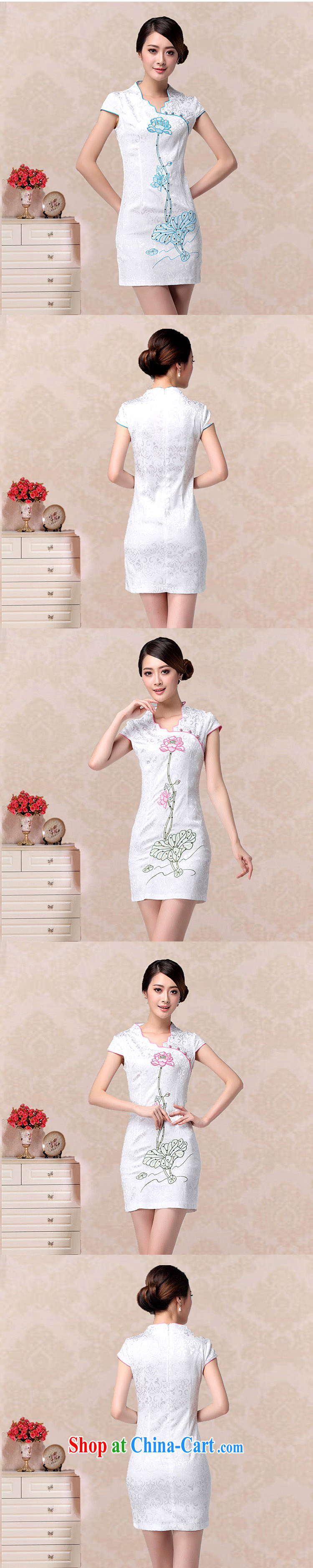 Light the lady aura V for cultivating dresses retro improved fashion cheongsam dress embroidered Lotus dresses AQE 658 blue XXL pictures, price, brand platters! Elections are good character, the national distribution, so why buy now enjoy more preferential! Health