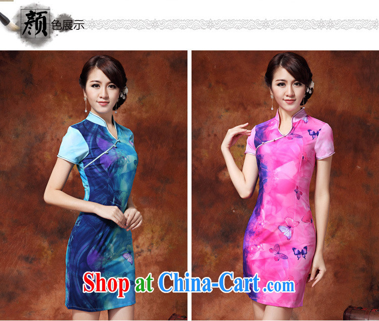 Stakeholders line cloud milk silk poster cool short dresses retro, for Chinese qipao dress improved daily solid summer skirt girl AQE 918 red XXL pictures, price, brand platters! Elections are good character, the national distribution, so why buy now enjoy more preferential! Health