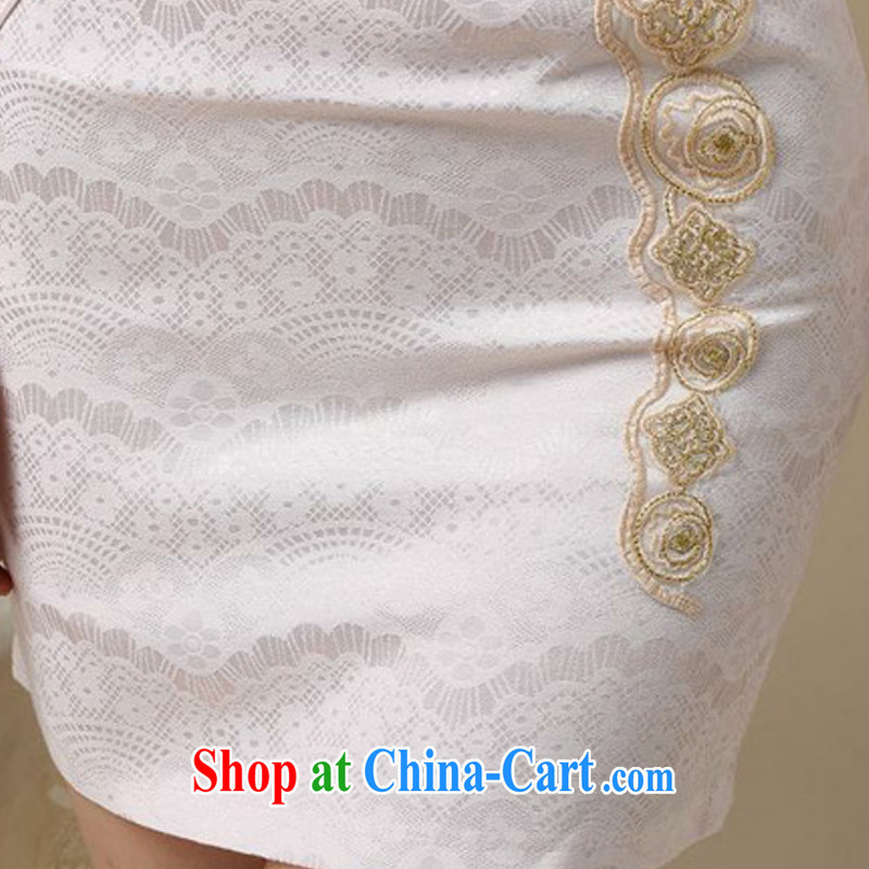 Stakeholders line cloud summer elegance beauty, short dresses retro improved daily cheongsam dress AQE 8168 apricot XXL and death row cloud (YouThinking), and on-line shopping