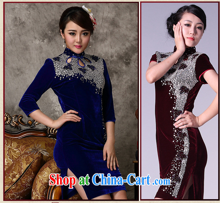 Stakeholders line cloud high-end gold velour cheongsam dress wedding dress MOM XL 7 cuff toast serving female AQE 813 purple cuff in XXXXL pictures, price, brand platters! Elections are good character, the national distribution, so why buy now enjoy more preferential! Health
