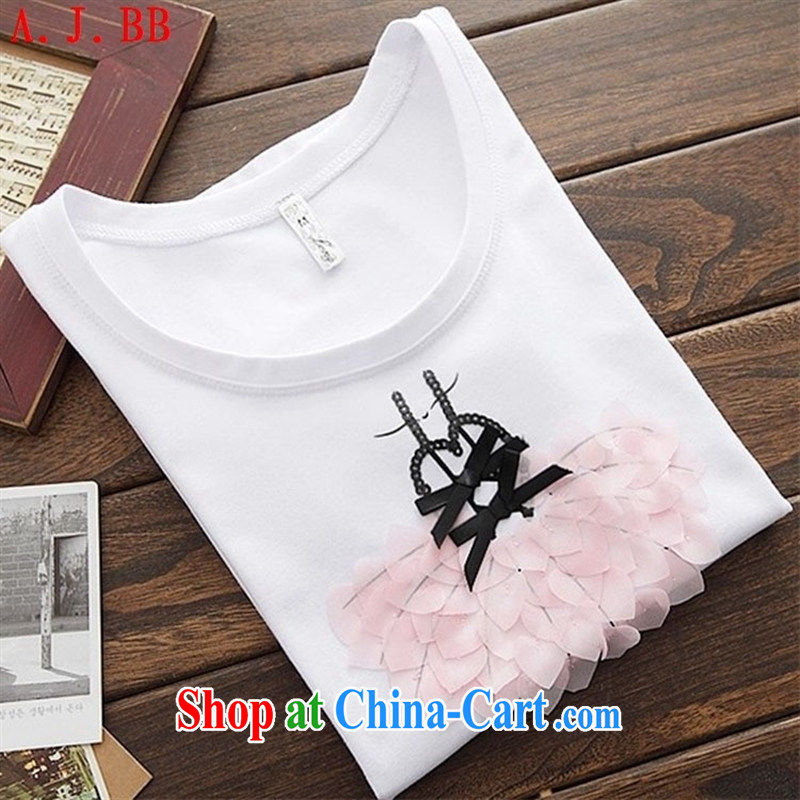 Black butterfly pre-sale 2015 T-shirts female short-sleeve 2015 summer new female white half sleeve T-shirt large, cultivating small T-shirt white XXL, A . J . BB, shopping on the Internet