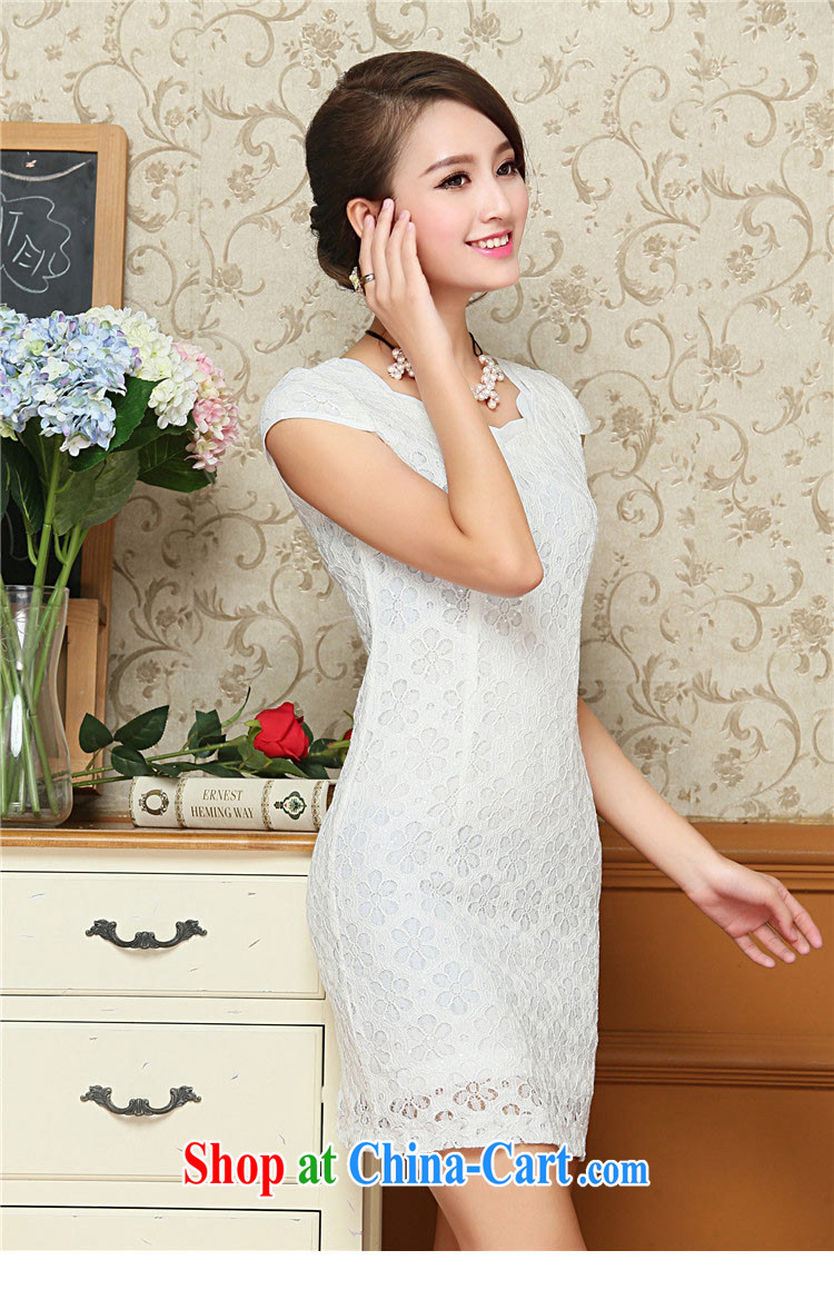 Death Row cloud stylish sexy lace cheongsam dress retro improved daily short cheongsam dress elegance AQE 8026 white XXL pictures, price, brand platters! Elections are good character, the national distribution, so why buy now enjoy more preferential! Health