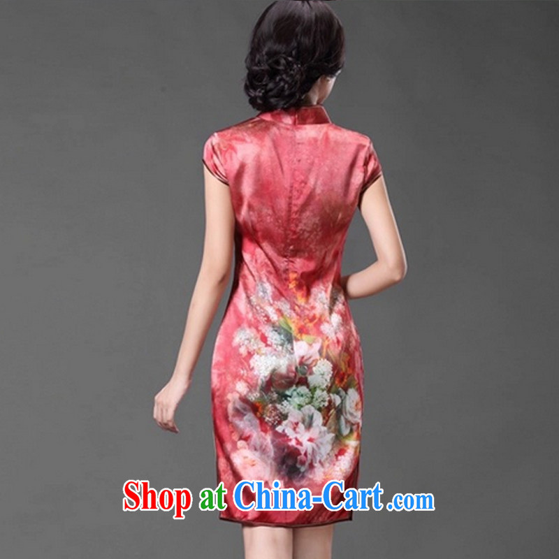 Stakeholders line cloud retro style floral Silk Cheongsam dress, bridal wedding dress dresses AQE 014 red XXXL stakeholders, the cloud (YouThinking), and, on-line shopping