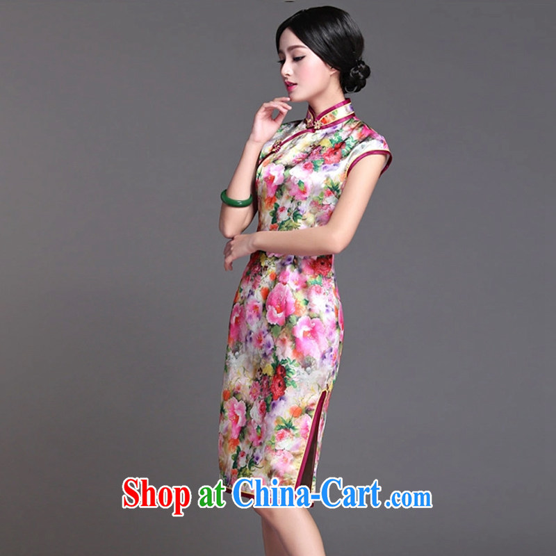 Stakeholders clouds National wind female spring and summer floral heavy silk flag fashion long dress dresses AQE 019 Map Color XXXL, stakeholders line cloud (YouThinking), and, on-line shopping