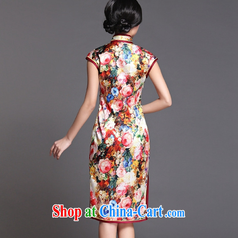 The stakeholders in the cloud, long Silk Cheongsam dress sense of the Lao sauna silk dress dresses AQE 018 Map Color XXXL stakeholders, the cloud (YouThinking), and, on-line shopping