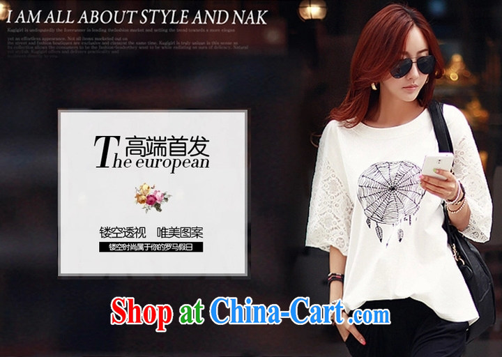 Black butterfly 2015 new, loose cotton large code female Korean version 7 cuff Openwork T pension white XXL pictures, price, brand platters! Elections are good character, the national distribution, so why buy now enjoy more preferential! Health