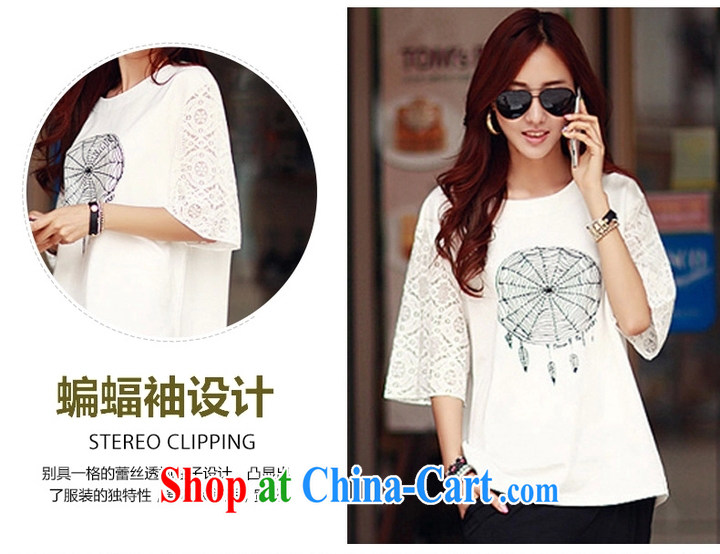 Black butterfly 2015 new, loose cotton large code female Korean version 7 cuff Openwork T pension white XXL pictures, price, brand platters! Elections are good character, the national distribution, so why buy now enjoy more preferential! Health