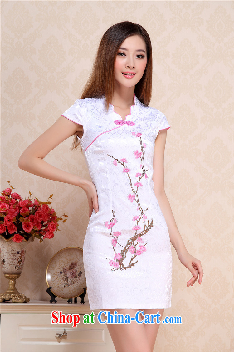 Stakeholders line cloud embroidery phillips-cultivating short dresses retro style daily outfit skirt short-sleeved summer dress AQE 0760 pink XXL pictures, price, brand platters! Elections are good character, the national distribution, so why buy now enjoy more preferential! Health