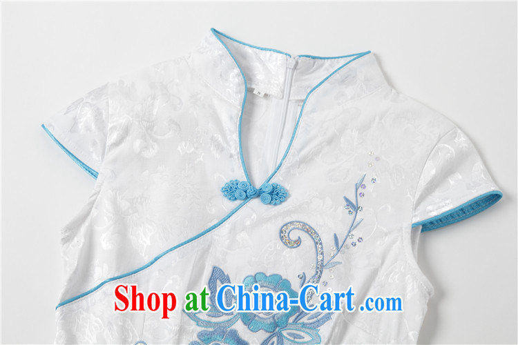 Death Row cloud summer retro beauty short cheongsam lady literary aura girl cheongsam dress uniform performances AQE 0711 blue XXL pictures, price, brand platters! Elections are good character, the national distribution, so why buy now enjoy more preferential! Health