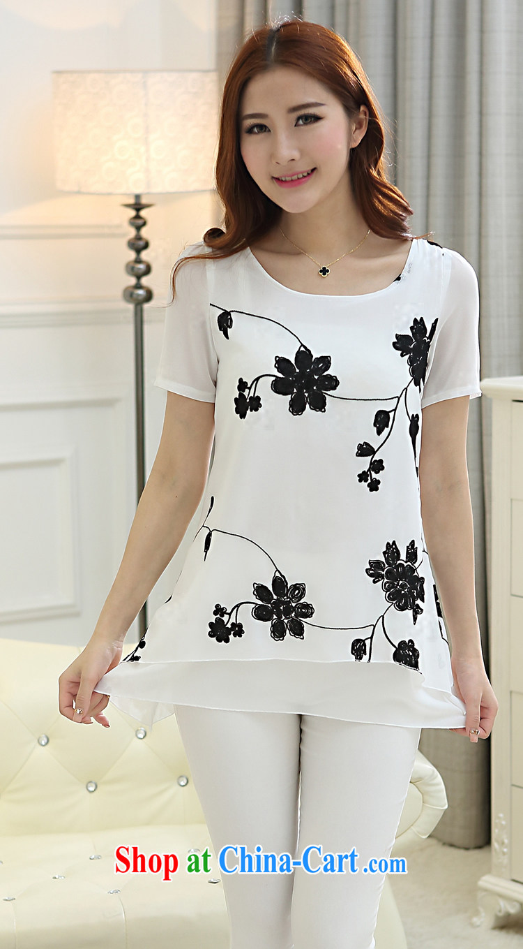 Black butterfly 2015 new stylish female Korean version the code leisure snow woven shirts loose short-sleeved T-shirt solid white shirt XXL pictures, price, brand platters! Elections are good character, the national distribution, so why buy now enjoy more preferential! Health