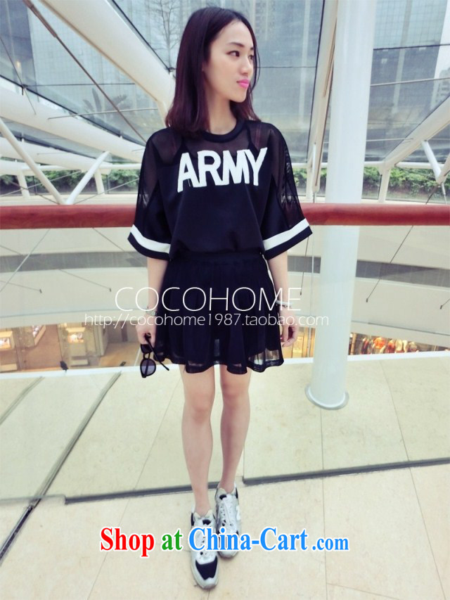 Black butterfly 2015 spring new Korean female letters Web yarn stitching bat sleeves loose T-shirt, black, pictures, price, brand platters! Elections are good character, the national distribution, so why buy now enjoy more preferential! Health