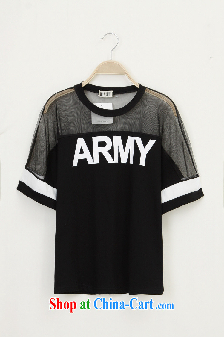 Black butterfly 2015 spring new Korean female letters Web yarn stitching bat sleeves loose T-shirt, black, pictures, price, brand platters! Elections are good character, the national distribution, so why buy now enjoy more preferential! Health
