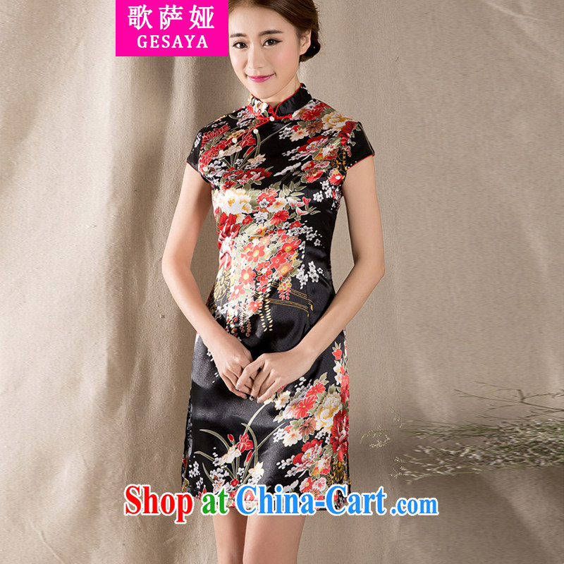 Song, Julia 2015 new spring and summer short-sleeved Tang with improved cheongsam retro China wind women dress suit XXL, song, Julia (GESAYA), online shopping