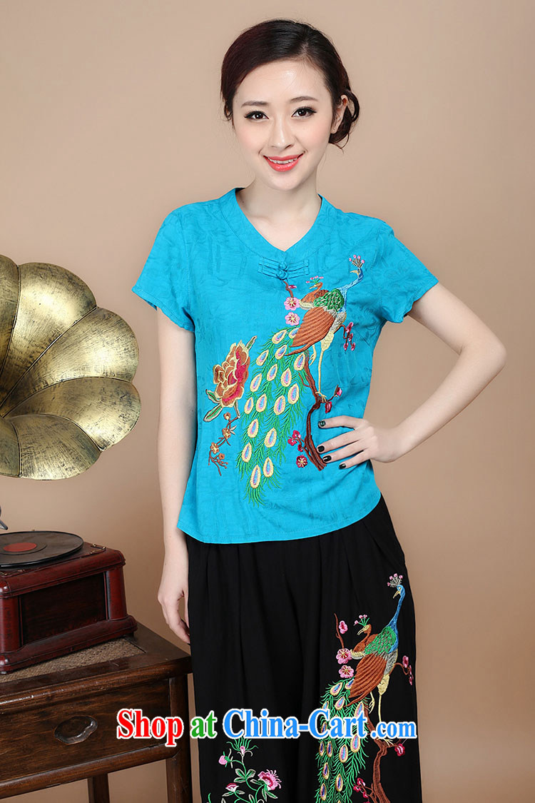 Nest, summer 2015 girls retro embroidered Ethnic Wind shirt Peacock embroidery cotton Ma T shirts female black L pictures, price, brand platters! Elections are good character, the national distribution, so why buy now enjoy more preferential! Health