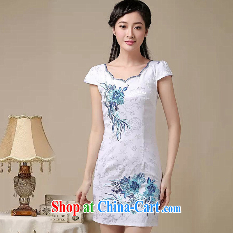 Stakeholders line cloud embroidery embroidered stylish summer dresses, Retro improved day-dresses dresses AQE 0755 pink XXL stakeholders, the cloud (YouThinking), and, on-line shopping
