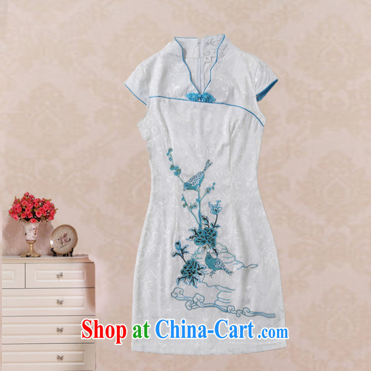 Stakeholders line cloud summer beauty and stylish bird embroidery cheongsam short-sleeved retro improved daily Chinese qipao AQE 637 pink XXL pictures, price, brand platters! Elections are good character, the national distribution, so why buy now enjoy more preferential! Health