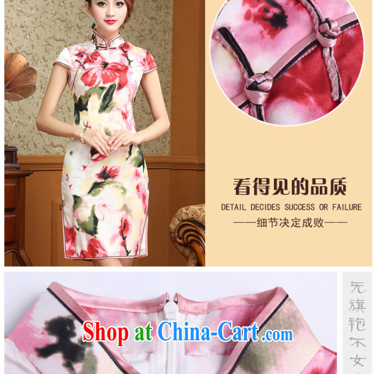 Stakeholders line cloud classical Chinese Dress heavy silk mulberry Silk Cheongsam dress Korea Chinese female summer AQE 024 floral XXXL pictures, price, brand platters! Elections are good character, the national distribution, so why buy now enjoy more preferential! Health
