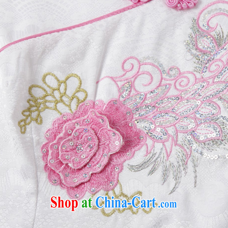 Stakeholders line cloud embroidered classic elegance on dresses beach retro fashion cheongsam dress AQE 0750 pink XXL stakeholders, the cloud (YouThinking), and, on-line shopping