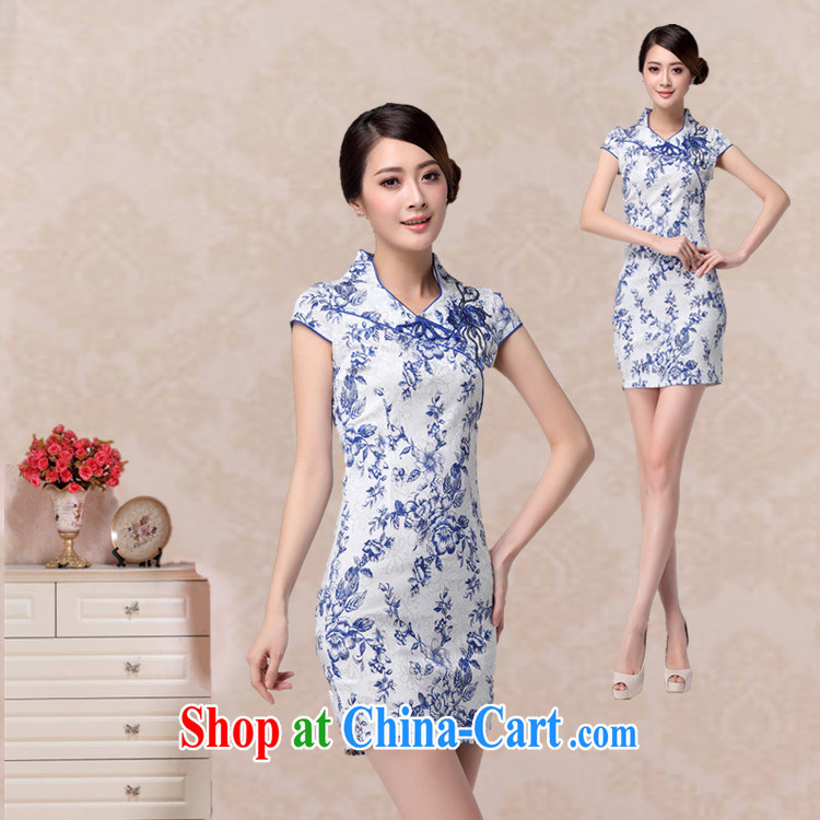 Stakeholders line cloud antique porcelain was stamp duty cheongsam Chinese improved daily short robes, a summer girl AQE 802 blue and white porcelain XXXL pictures, price, brand platters! Elections are good character, the national distribution, so why buy now enjoy more preferential! Health