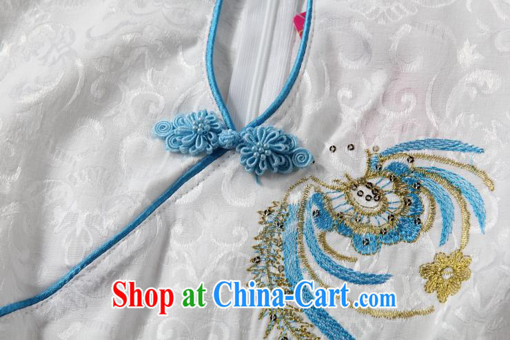 Stakeholders line cloud retro embroidery Phoenix short-sleeved qipao improved daily dresses, dresses of Korea Tang women AQE 613 pink XXL pictures, price, brand platters! Elections are good character, the national distribution, so why buy now enjoy more preferential! Health