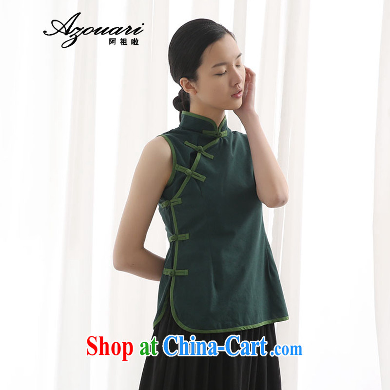 The TSU defense (Azouari) 2015 summer, for improved cheongsam shirt cotton the Chinese beauty Chinese qipao, a tea service dark L, Cho's (AZOUARI), online shopping