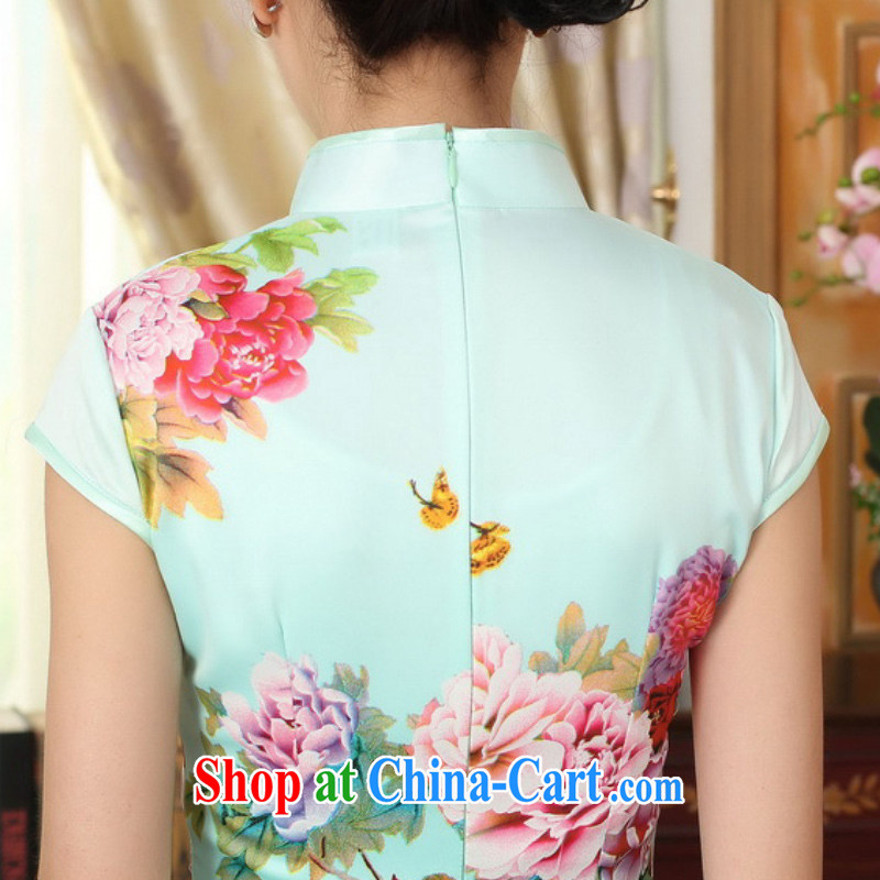 According to fuser summer stylish new Ethnic Wind improved Tang replace traditional costumes, for the hard-pressed stamp duty cultivating short Chinese qipao dress LGD/D 0296 #2 sky XL, fuser, and shopping on the Internet